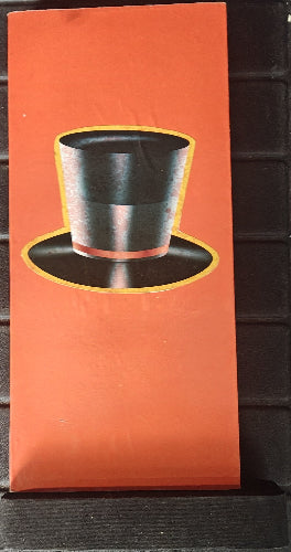 Black top hat on an orange background