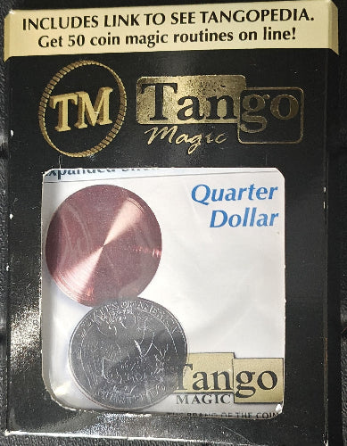 TM Tango Magic packaging with a quarter and dollar coin, featuring their logo and branding.