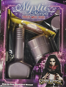 Makeup brush set in packaging with 'Mythic Magic' branding