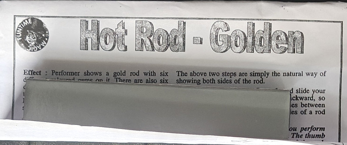 Close-up of a product label with 'Hot Rod Golden' branding.