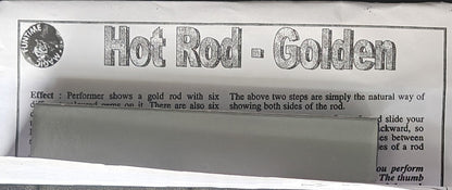 Close-up of a product label with 'Hot Rod Golden' branding.