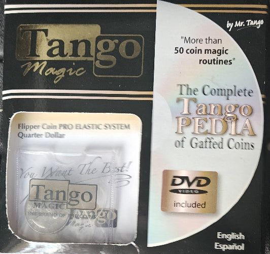 Tango Magic coin magic product with DVD and packaging details.