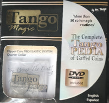 Tango Magic coin magic product with DVD and packaging details.