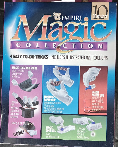 Empire Magic Collection packaging with illustrations of magic tricks on a blue background