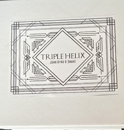 Decorative book cover with geometric design and text on a white background