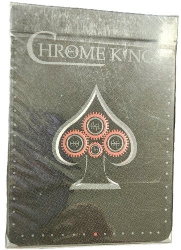 Book titled 'Chrome King' with a metallic cover and gear design.