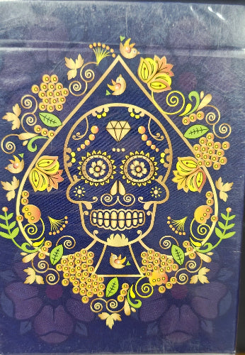 Decorative book cover with yellow floral patterns on a dark blue background