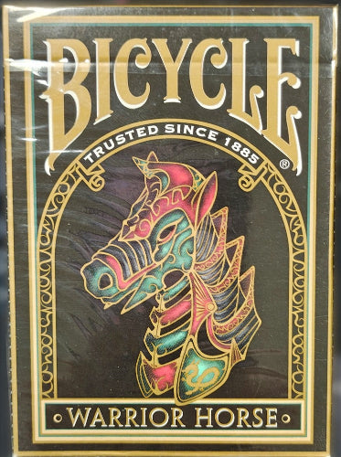 Bicycle Warrior Horse playing card deck packaging with ornate horse design and brand name.