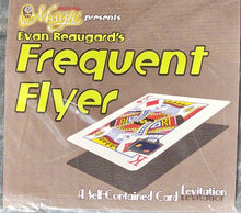 Product packaging for 'Frequent Flyer' by Evan Beaugard with a card design on a brown background.