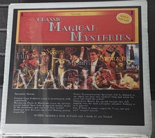 Packaging of 'Classic Magical Mysteries' with images of magicians and text on a red background.
