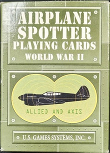 Box of Airplane Spotter Playing Cards featuring World War II planes with U.S. Games Systems, Inc. branding.