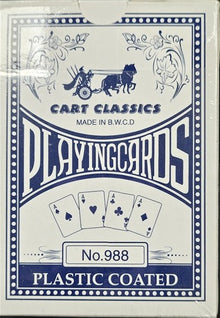 Cart Classics playing cards packaging with blue and white design