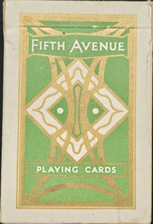 Pack of Fifth Avenue playing cards with green and beige design