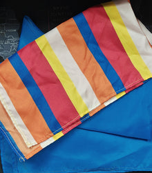 rainbow silk with a blue silk.