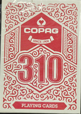 Copag 310 playing cards packaging with red and white design