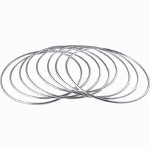 Set of metal rings on a white background