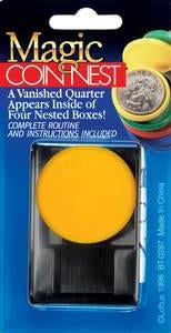 Magic Coin Nest product packaging with a yellow coin and text on a blue background