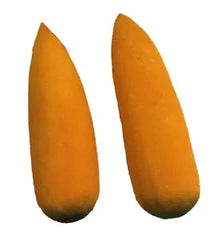 Two orange corn cobs on a white background