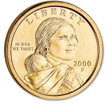 Gold coin with a portrait and 'Liberty' text on a white background