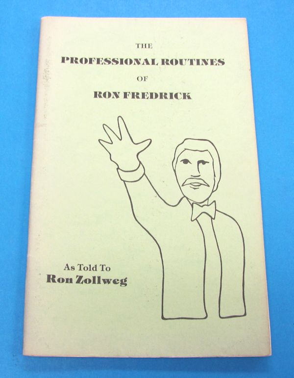 Book cover with a line drawing of a man and text about Ron Fredrick and Ron Zollweg on a blue background