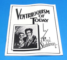 Booklet titled 'Ventriloquism of Today' by Paul Stadelman on a blue background