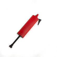 Red and black air pump on a white background