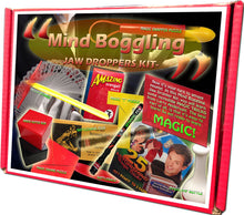 Mentalism kit with cards and accessories on a white background