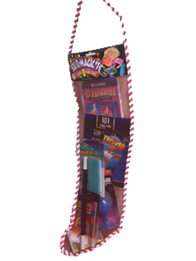 Decorative bag with vintage video game packaging on a white background