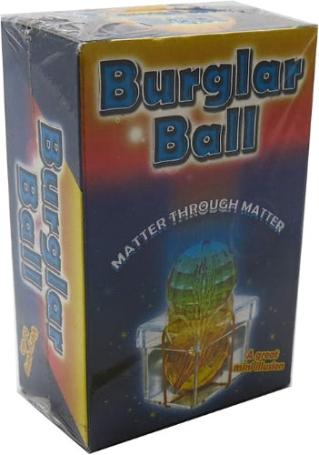 Box of a product called 'Burglar Ball' with a colorful design on the packaging.