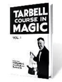 Book titled 'Tarbell Course in Magic' with a black and white cover featuring a magician and assistant.