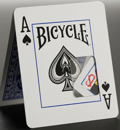 Bicycle brand playing card with ace of spades on a gray background