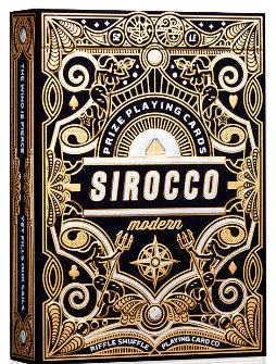 Sirocco modern playing cards packaging on a white background