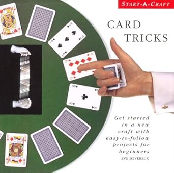 Card tricks book cover with playing cards and a hand, featuring Start-A-Craft branding.