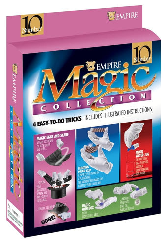 Empire Magic Collection packaging with various magic tricks illustrated on a blue background