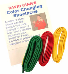 Color changing shoelaces with packaging and instructions on a white background