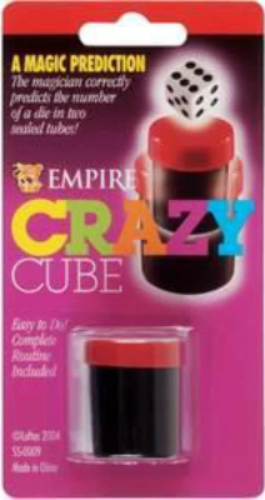Empire Crazy Cube magic prediction toy packaging with red and black design on a white background