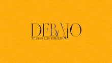 Text 'DEBAJO by Juan Luis Rubiales' on a yellow background