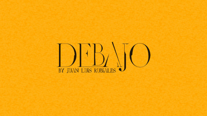 Text 'DEBAJO by Juan Luis Rubiales' on a yellow background