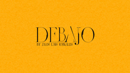 Text 'DEBAJO by Juan Luis Rubiales' on a yellow background