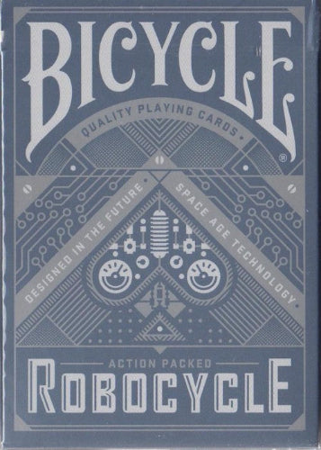 Bicycle Robocycle playing cards packaging with geometric design and text.