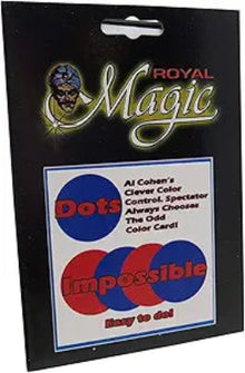 Royal Magic Impossible Dots product packaging with colorful circles and text on a black background