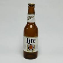 Budweiser Lite beer bottle on a white background
