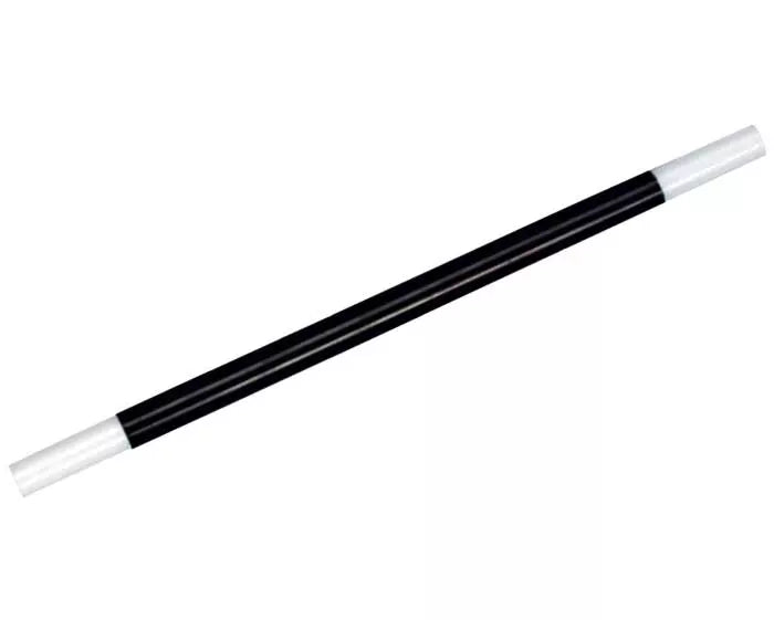 Black and white cylindrical object on a white background