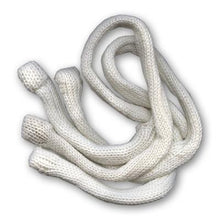 White braided rope on a white background