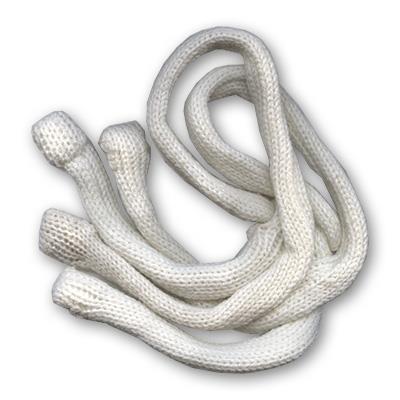 White braided rope on a white background