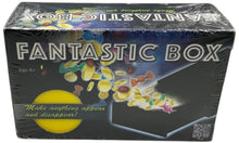 Box labeled 'Fantastic Box' with colorful graphics on a white background