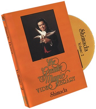 Orange book titled 'The Great Magic Video Library Shimada' with a CD on a white background