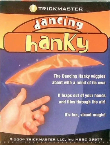 Trickmaster Dancing Hanky product packaging with text and hand illustration.