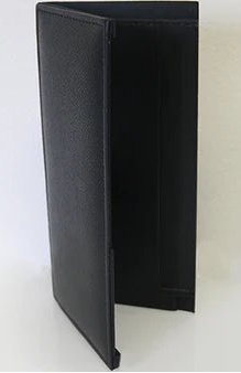 Black leather wallet on a white background