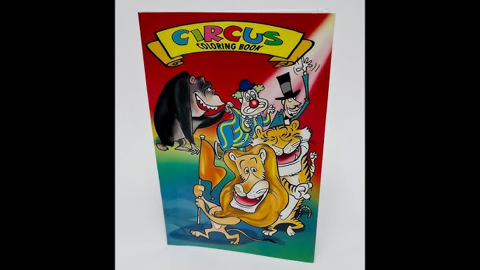 Coloring book cover with cartoon animals on a white background